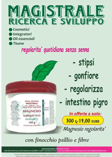 MAGNESIO REGOLARITA' UTILE PER IL TRANSITO INTESTINALE 