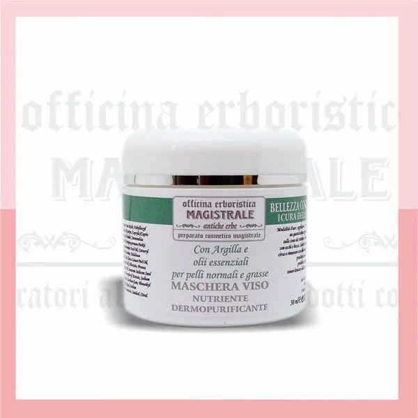 Maschera viso per pelli normali e grasse con argilla e oli essenziali- 50 ml