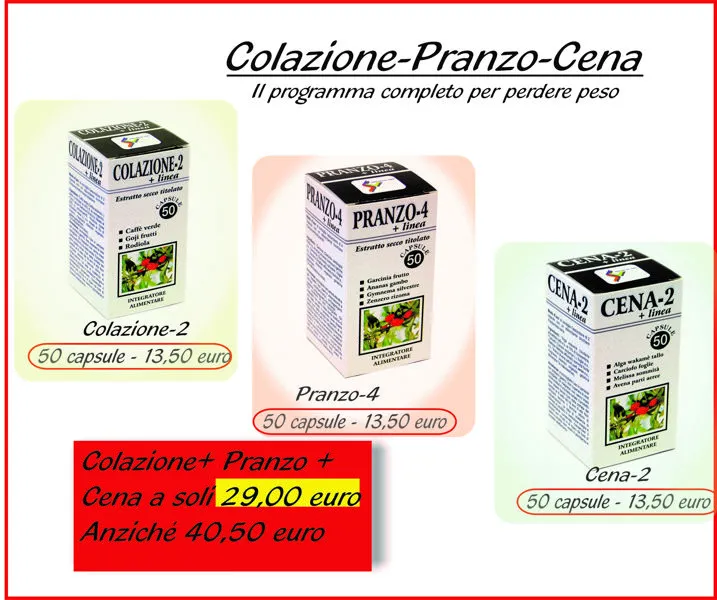 Programma completo Colazione+ Pranzo+ Cena 